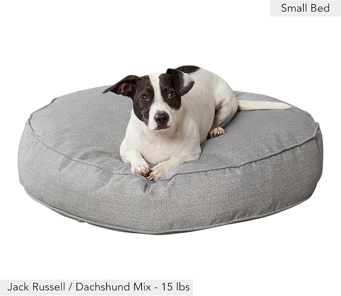 Gordie Round Indoor/Outdoor Pillow Style Dog Bed, Cement, Small