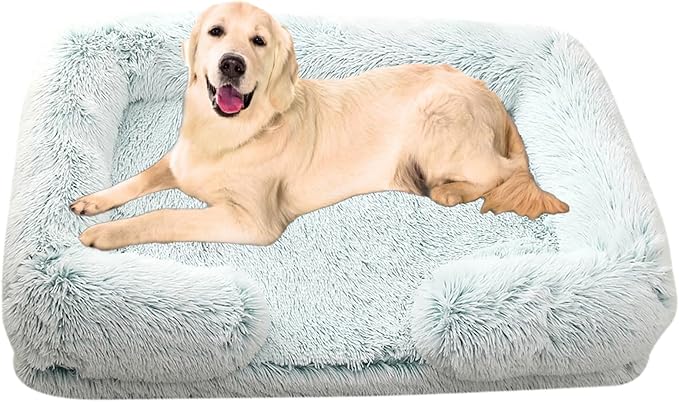 Dog Beds Large Sized dog Orthopedic, Sofa Dog Bed with Waterproof Lining and Nonskid Bottom, Rectangle Washable Dog Bed for Medium Small Dogs and Cats Comfortable ( Color : Green2 , Size : 51 x 35" )