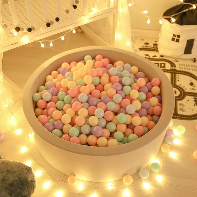 GOGOSO Ball Pits Balls for Toddlers Pack of 50 100 200 Plastics Shape Ball Non-Phthalate Non-BPA Non-Toxic 2.2-Inch Crush Proof Play Balls