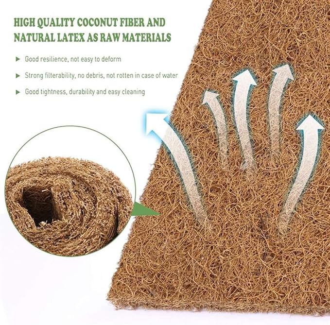 PIVBY 2 PCS Reptile Carpet, Natural Coco Coir Mat (19.6" x 11.7"), Coconut Fiber Substrate Pet Terrarium Liner for Bearded Dragon Tortoise Habitat Lizards Turtles Snakes Iguana Hermit Crab