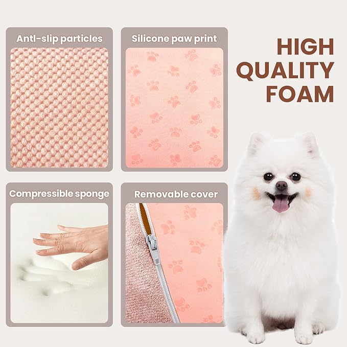 Dog Stairs for Small Dogs, High Density Foam Dog Steps, Extra Wide Non-Slip Pet Ramp for High Beds Or Couch, Soft Doggie Ladder for Dogs Injured, Older Pets, Small Cats