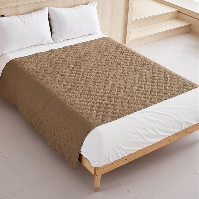 GIBZ Waterproof Dog Bed Blanket Cover Anti Slip Pet Furniture Protector Washable Large Washable Quilted Mat for Indoor, Grey, 75x180cm