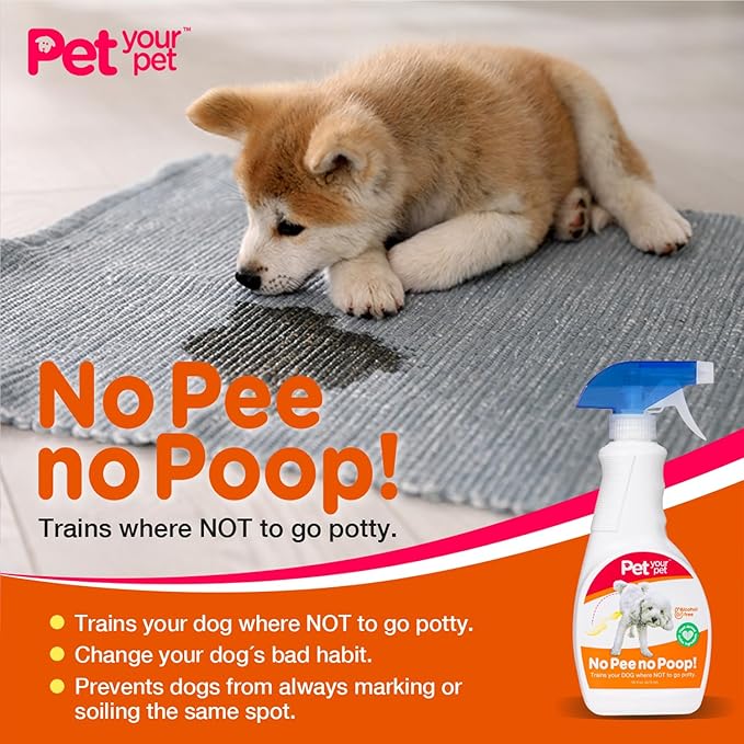 Dog Potty Training Spray No Pee No Poop, 16 Fl Oz, Non Toxic Spray for Dogs Only, Natural Pee Deterrent, Prevents Urine Marking and Pooping, Indoor Outdoor House Training Aid
