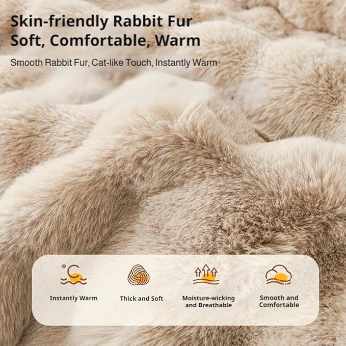 Waterproof Throw Blanket For Dogs & Indoor Cats,Dog Pad Washable Removable Couch Cover,Plush Long Fur Mat with Non Slip Silicone Base,Furniture Protector Gift for New Pet Parents,29.5"x29.5" (White)