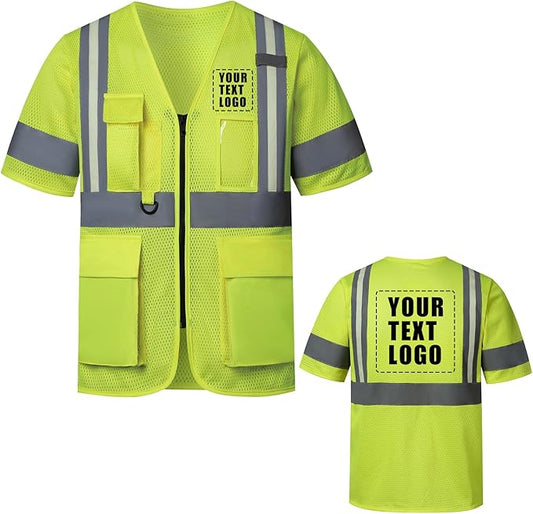 A-SAFETY High Visibility Reflective Safety Vest Customize Logo (XS-8XL)