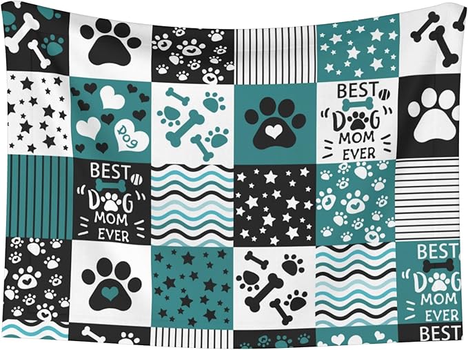 Paws Blanket for Dog Cat - Dog Puppy Blankets 30x20 Stripes Love Bones Throw Blanket for Couch