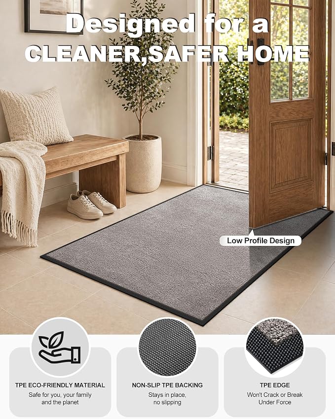 Mibao Front Door Mat Indoor Entrance, Dirt Trapper Welcome Mat