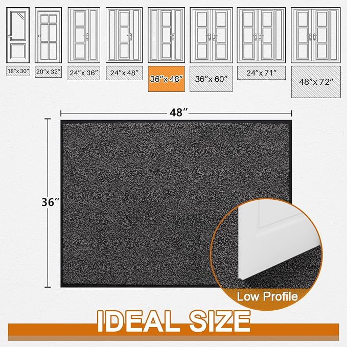 Mibao Front Door Mat Indoor Entrance, Dirt Trapper Welcome Mat