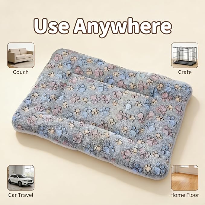 JMGBird Large Dog Bed - 39x27.5 Inch Cotton Pet Sleeping Mat with Bolster for Large Breeds