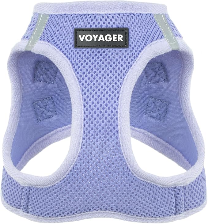 Best Pet Supplies Voyager Step-in Air Harness - All Weather Mesh, Reflective, No Pull Harness for Dogs, Cats - Secure with Hook & Loop Fastener, Buckle, Double D-Rings - Lavender, XXXS