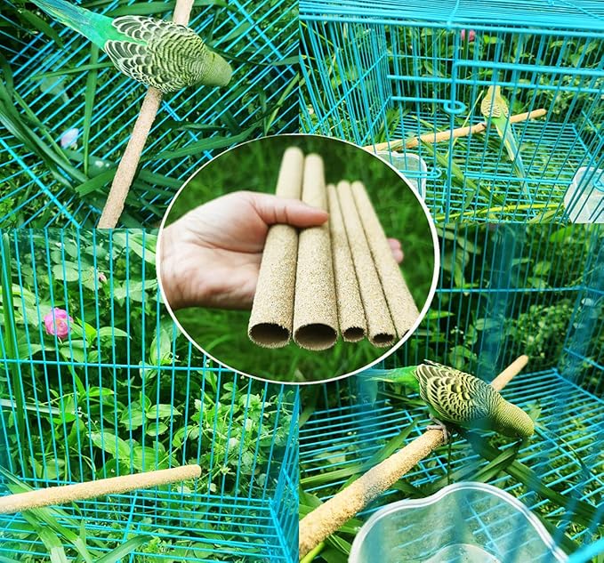 20-Pack Sanded Perch Covers for Parakeets - Bird Perchs Covers 7.5" L x 3/8" D Bird perches for Parakeets, Lovebirds, Parrotlets, Canaries and Other Small Birds (20pcs Small 7.5" L x 3/8" D)