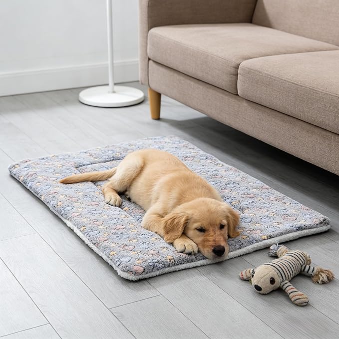 JMGBird Large Dog Bed - 39x27.5 Inch Cotton Pet Sleeping Mat with Bolster for Large Breeds