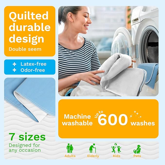 GREEN LIFESTYLE Washable Pee Pads for Dogs - Thick Heavy Absorbent Waterproof Pet Training Pads - Puppy Pads - for Puppy Playpen, Crate, Whelping Box, Potty Training (Pack of 2 - 18x24)