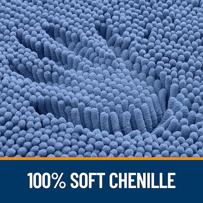 OLANLY Toilet Rugs U-Shaped 24x24, Extra Soft Absorbent Chenille Contour