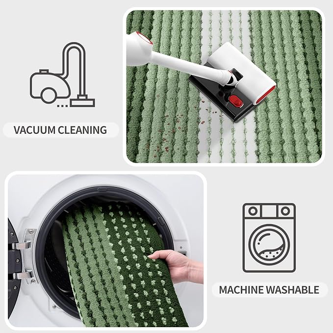 Kitinjoy Indoor Outdoor Door Mat, 59x24 Non-Slip Absorbent Dirt Trapper