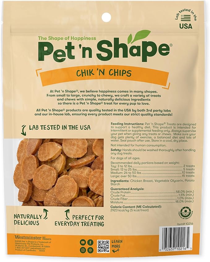 Pet 'n Shape Chik 'n Chips Jerky Dog Treats - 1 Pound