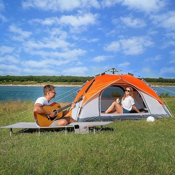 MOON LENCE Instant Pop Up Tent for 3-4 Person - Automatic Portable, Windproof for Camping, Hiking, Mountaineering