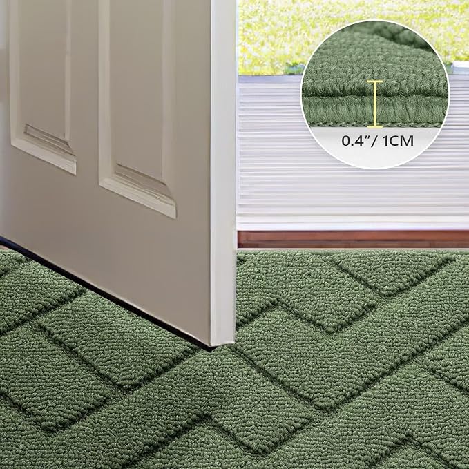 hicorfe Front Door Mat Outside Entrance, Stain and Fade Resistant, Non Slip