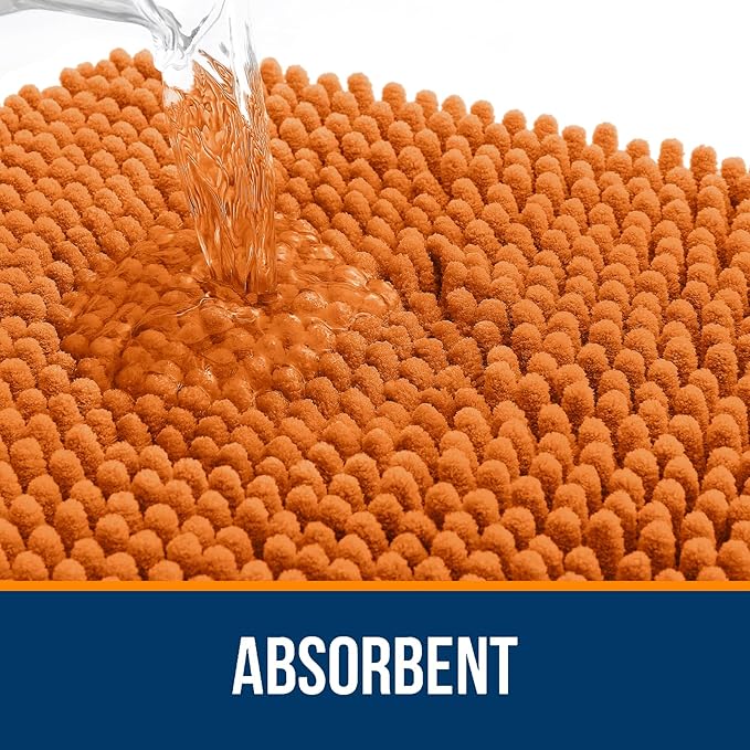 OLANLY Toilet Rugs U-Shaped 24x24, Extra Soft Absorbent Chenille Contour