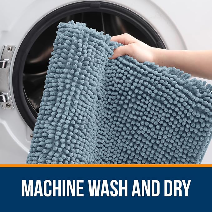 OLANLY Toilet Rugs U-Shaped 24x20, Extra Soft Absorbent Chenille Contour