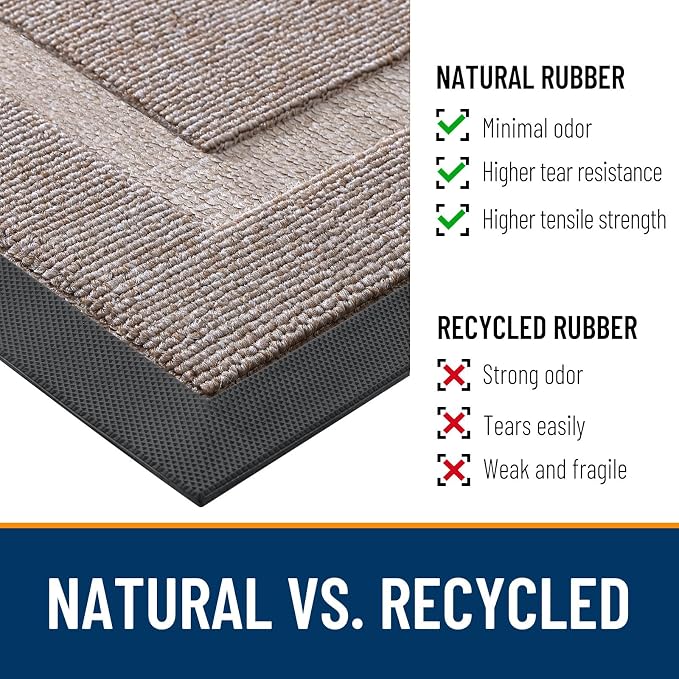 OLANLY Half Circle Door Mat Indoor Outdoor Entrance Welcome, Waterproof