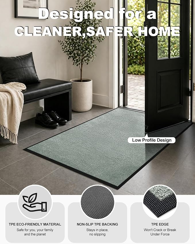 Mibao Front Door Mat Indoor Entrance, Dirt Trapper Welcome Mat