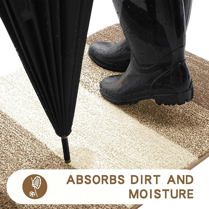 Kitinjoy Indoor Outdoor Door Mat, 54x32 Non-Slip Absorbent Dirt Trapper