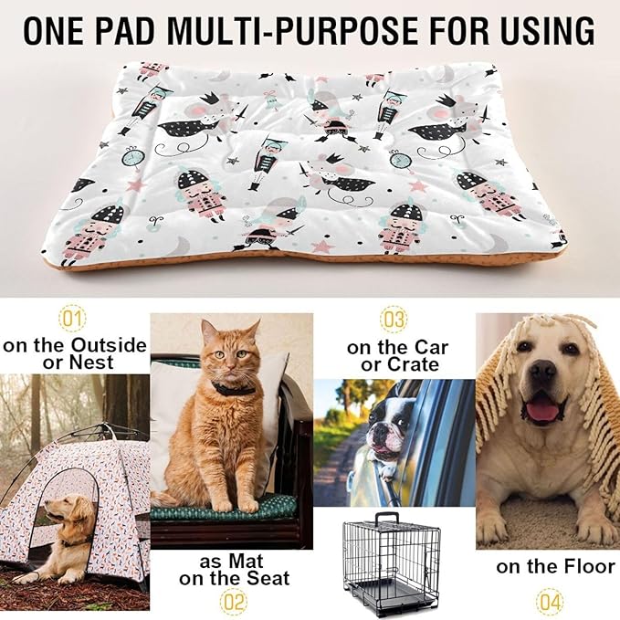 Christmas Nutcracker Mouse King Pet Bed Cute Dog Bed Mat Absorbing Non Slip Pad Pet Sleeping Mat for Small, Medium, and Large Dogs Puppy Cat 24 in x 18 in