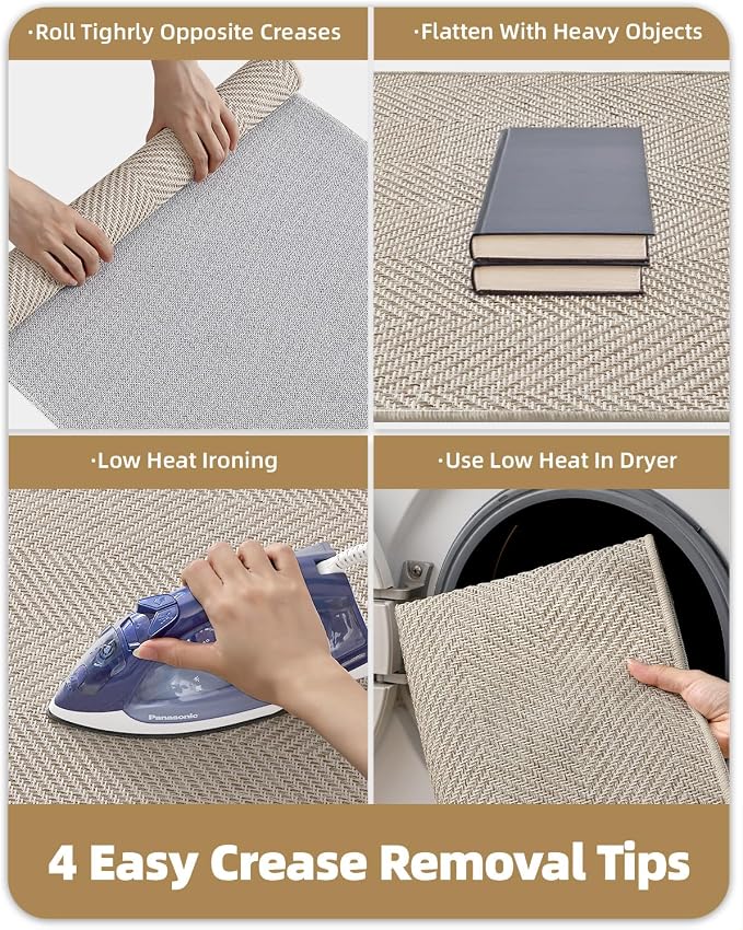Color&Geometry Ultra Thin Indoor Door Mat 24"x36", Machine Washable Front Door