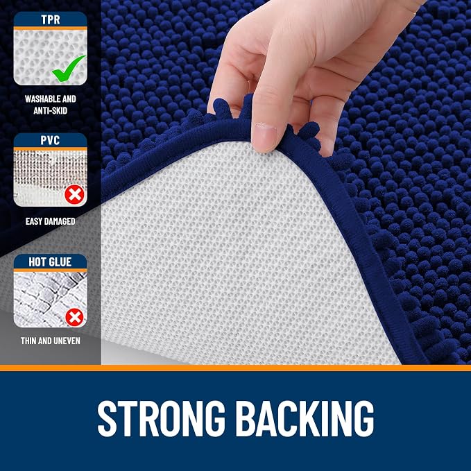OLANLY Large Bathroom Rugs 44x32, Extra Soft Absorbent Chenille Bath Rugs
