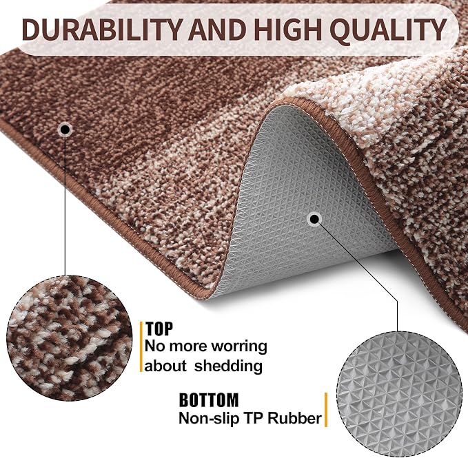 Kitinjoy Indoor Outdoor Door Mat, 48x32 Non-Slip Absorbent Dirt Trapper