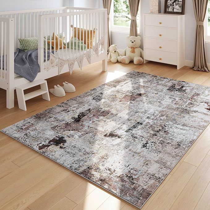 Rugcomf Modern Abstract Washable Rugs 8'x10'
