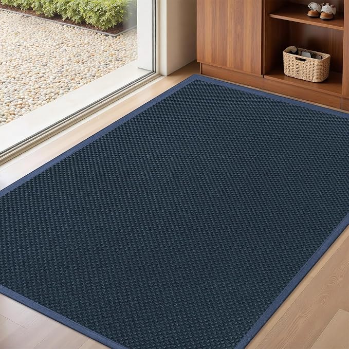 LEKEEPGO Large Indoor Door Mat 32"x47", Door Mat Indoor Entrance, Cyan Blue |