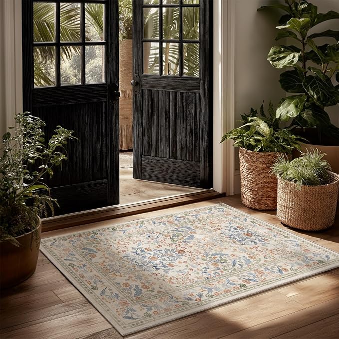 Machine Washable 2x3 Rugs for Entryway: Door Mat Indoor Entrance Small Area Rug
