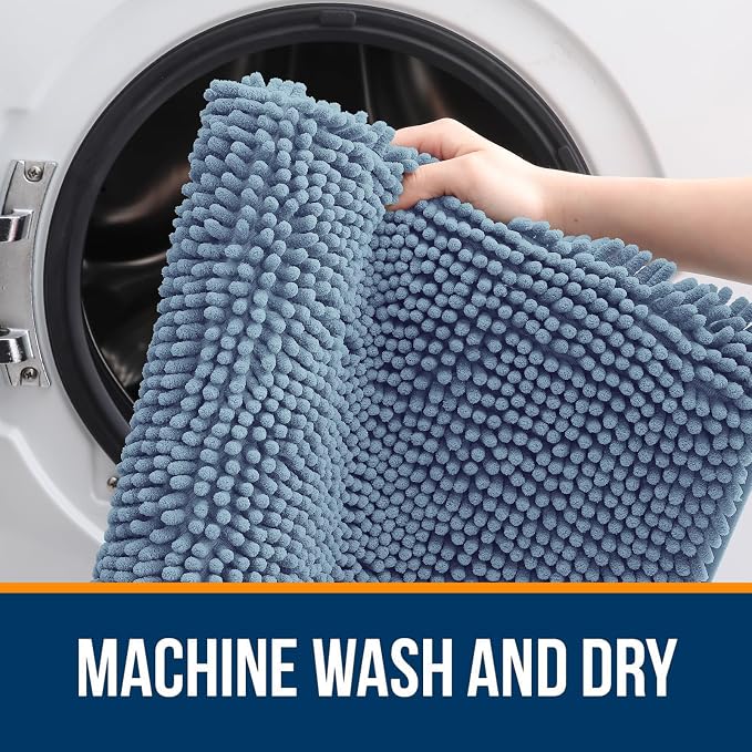 OLANLY Large Bathroom Rugs 45x27, Extra Soft Absorbent Chenille Bath Rugs