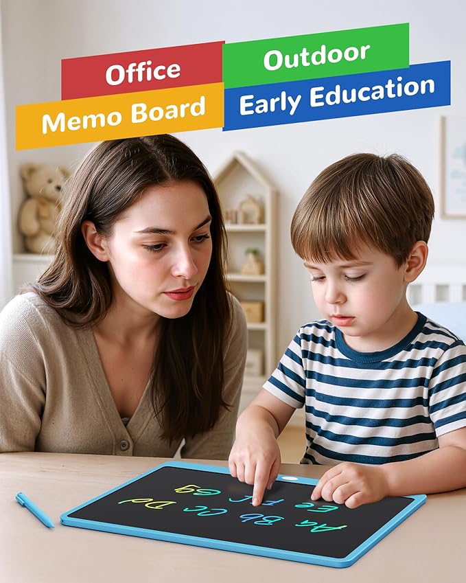 KOKODI LCD Writing Tablet, 16 Inch Colorful Toddler Doodle Board Drawing Tablet, Erasable Reusable Electronic Drawing Pads, Educational and Learning Toy for 3-6 Years Old Boy and Girls
