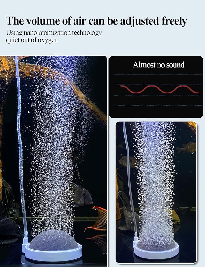 UPETTOOLS Aquarium Air Stone Fish Tank Bubbler Small Nano Air Bubble Stone Super-High Dissolved Oxygen Diffuser Makes Super Tiny Bubbles 2 Inch