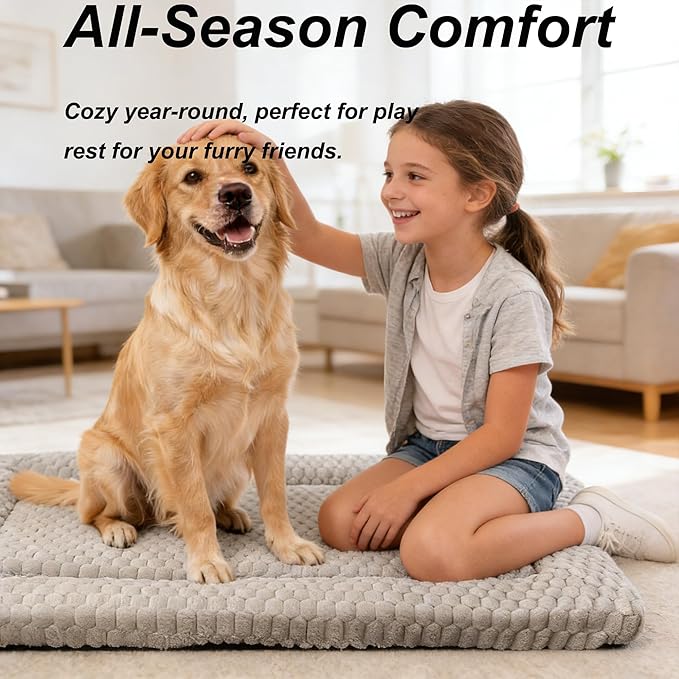Dog Bed Mat - Reversible Dog Crate Bed Mats, Soft & Breathable Kennel Pad, Durable Crate Bed for Small Medium Large Dogs & Cats