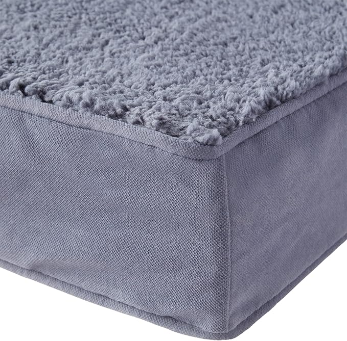 Happy Hounds Oscar Rectangle Orthopedic Foam Sherpa Dog Bed, Large (48 x 36 in.), Prussian Blue
