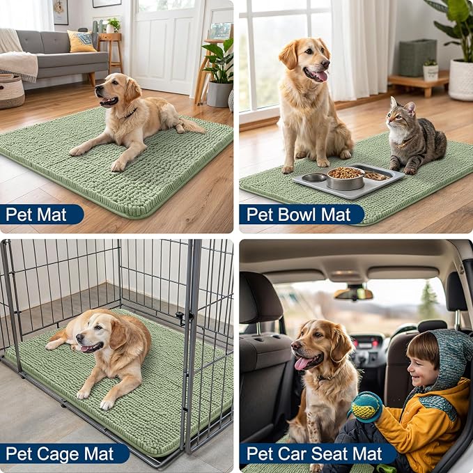 Smiry Dog Door Mat for Muddy Paws 70x24, Absorbent Dirt Trapper, Non-Slip