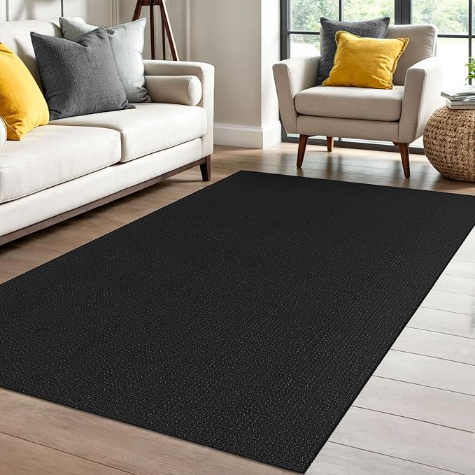 IOHOUZE Washable Area Rug 4x6 Non Slip Rubber Backed Woven Rugs