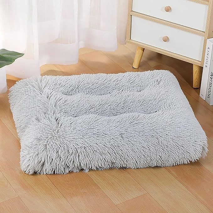 Dog Crate Mat, Dog Bed for Large Dogs, Comfy Fluffy Kennel Pad Anti-Slip for Dog beds & Furniture, Quilted Dog Bed for Pets for Medium/Small Dogs Cats (Color : Gray 2, Size : 20x14.9)