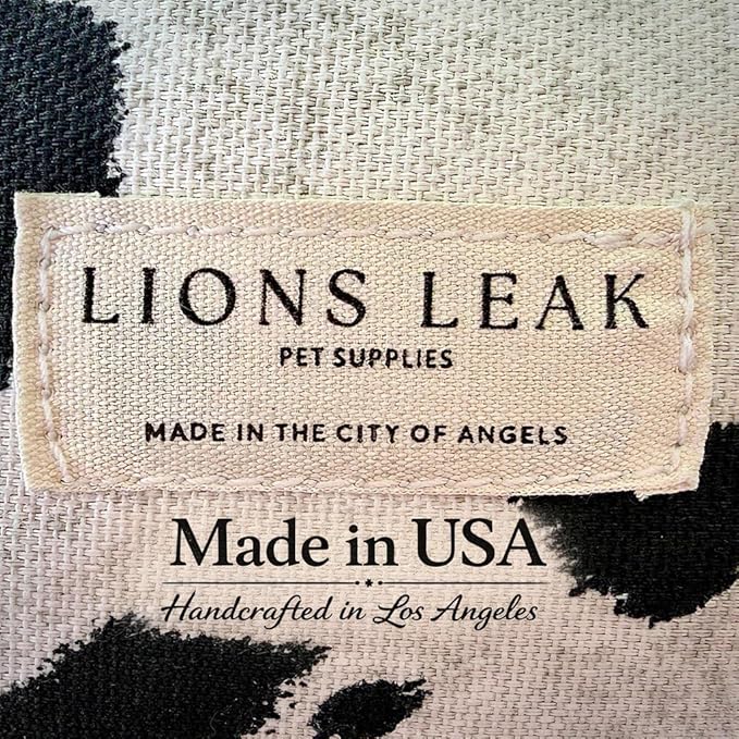 Organic Cotton Canvas Dog Bed: Removable Cover, Natural Fill - Made in USA (Cow Print Black White, X Small 18" x 6" inches)