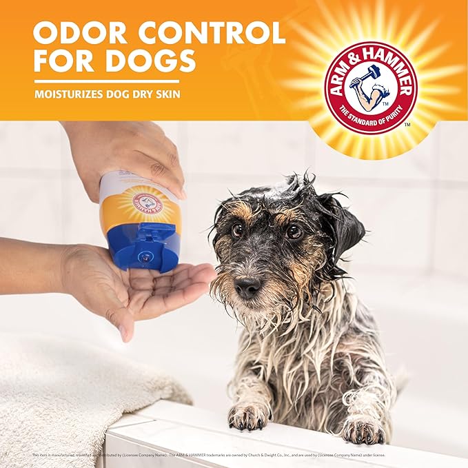 Arm & Hammer Deodorizing Dog Shampoo with Baking Soda for Odor Control, Tearless Moisturizing Formula for Sensitive Skin, Fresh Kiwi Blossom Scent, Safe for Dogs and Puppies, 20 Fl Oz - 2 Pack