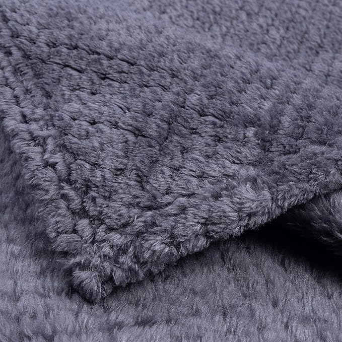 Pet Blanket Warm Soft Dog Blankets Washable Cat Throw Blankets Sofa Bed Couch Furniture Protector Cover for Small Medium Large Dogs Cats, Purple, 63" x 79"