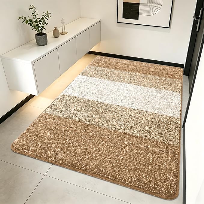 Kitinjoy Indoor Outdoor Door Mat, 70x35 Non-Slip Absorbent Dirt Trapper