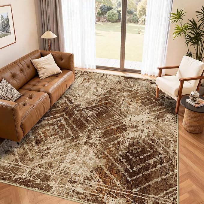 BESTSWEETIE Area Rug 3x5 Rug Machine Washable Non-Slip Low Pile Print Pattern