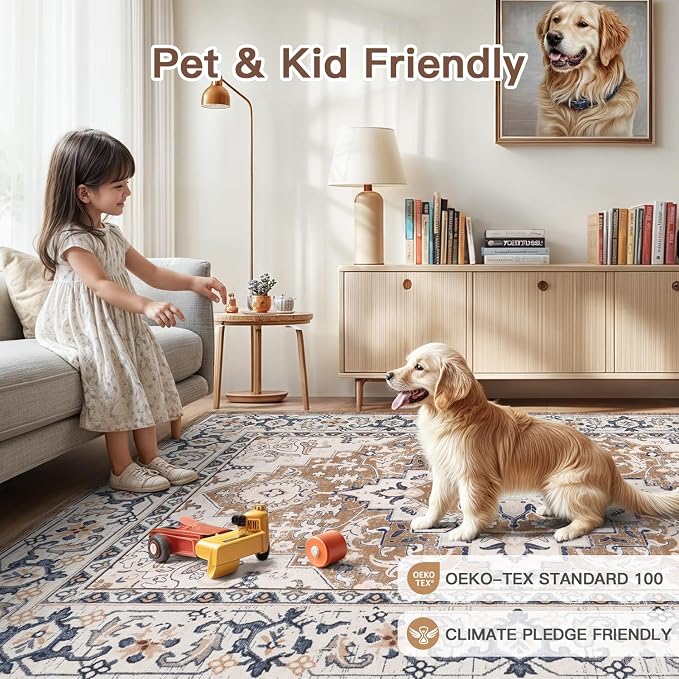 Lofus 2'6"x14' Runner Rug for Hallways, Washable Kitchen Rugs, Non-Slip Rugs