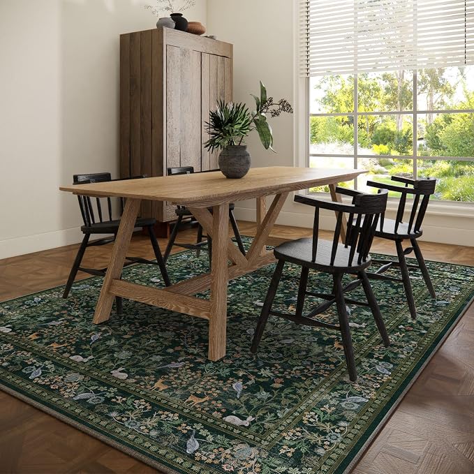 8x10 Area Rugs for Living Room: Washable Rug Vintage Rugs Stain Resistant Non