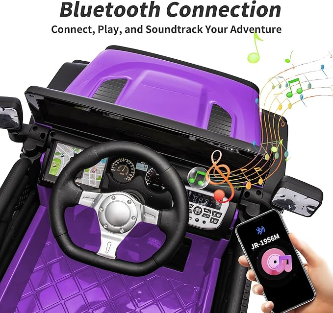 24V Kids Ride on Car, Kids Electric Vehicles Car Ride on Toy Truck for Toddlers w/Remote Control, 400W Motor - Purple
